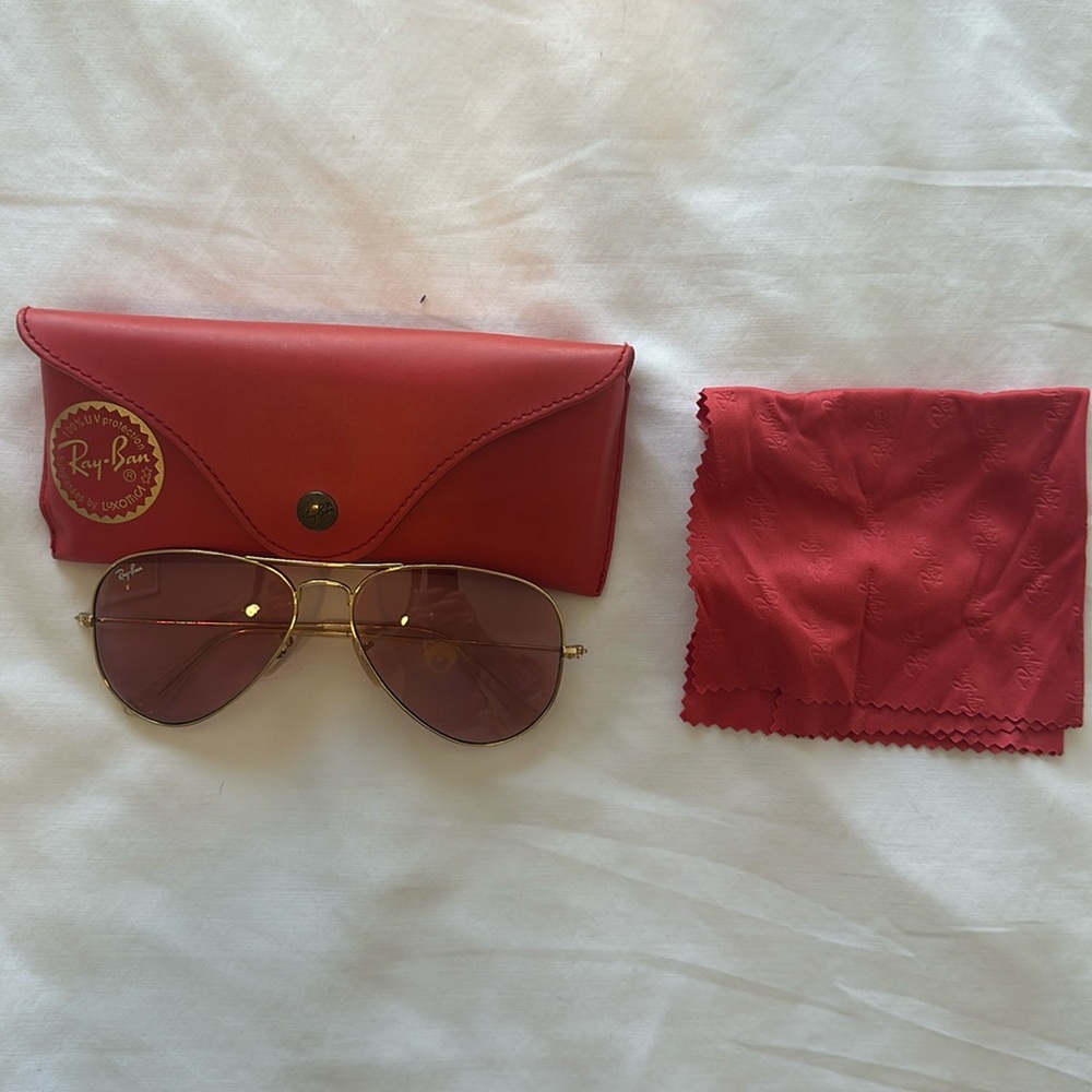 Rayban Gold Frame with Rose Gold Lense